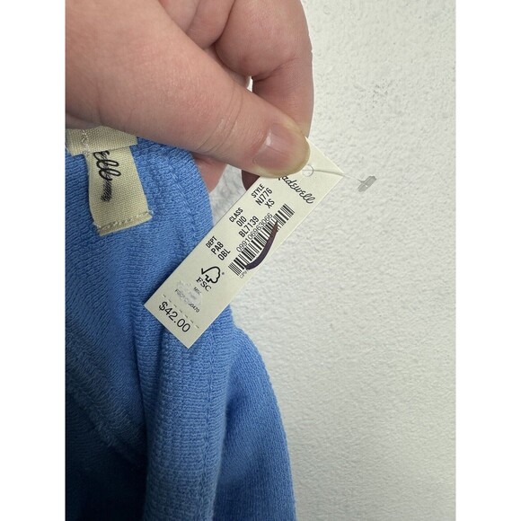 Madewell Sz XS Cutout Knot Front Crop Tank Top Oasis Blue Fitted Sweetheart NWT - Picture 7 of 11